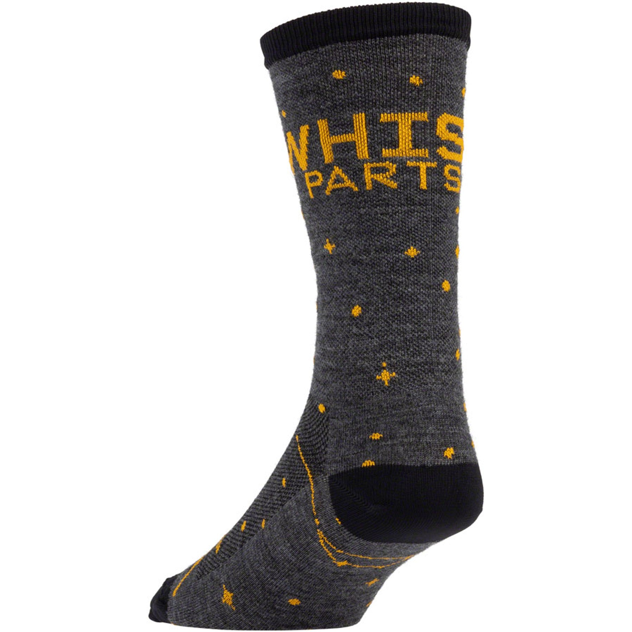 Whisky Stargazer Wool Sock - Charcoal, Yellow, Small/Medium