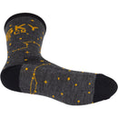 Whisky Stargazer Wool Sock - Charcoal, Yellow, Small/Medium