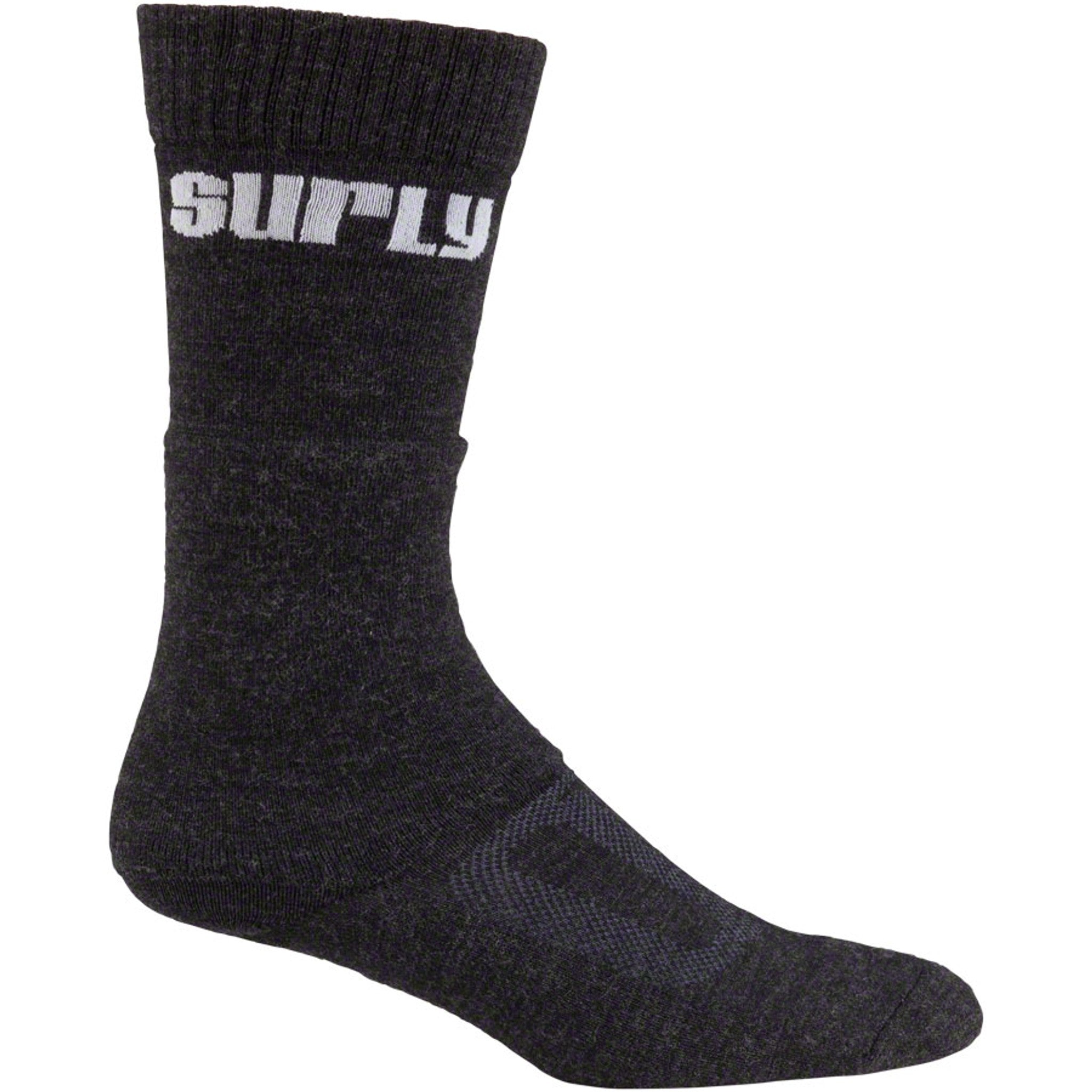 Surly Tall Logo Wool Socks - 8", Black, Small