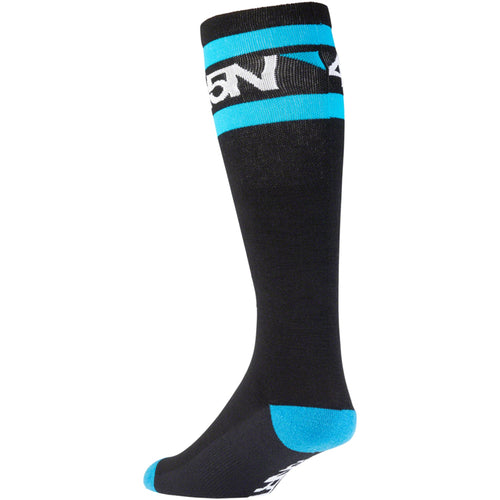 45N Midweight SuperSport Knee Sock - 11", Black/Blue, Large