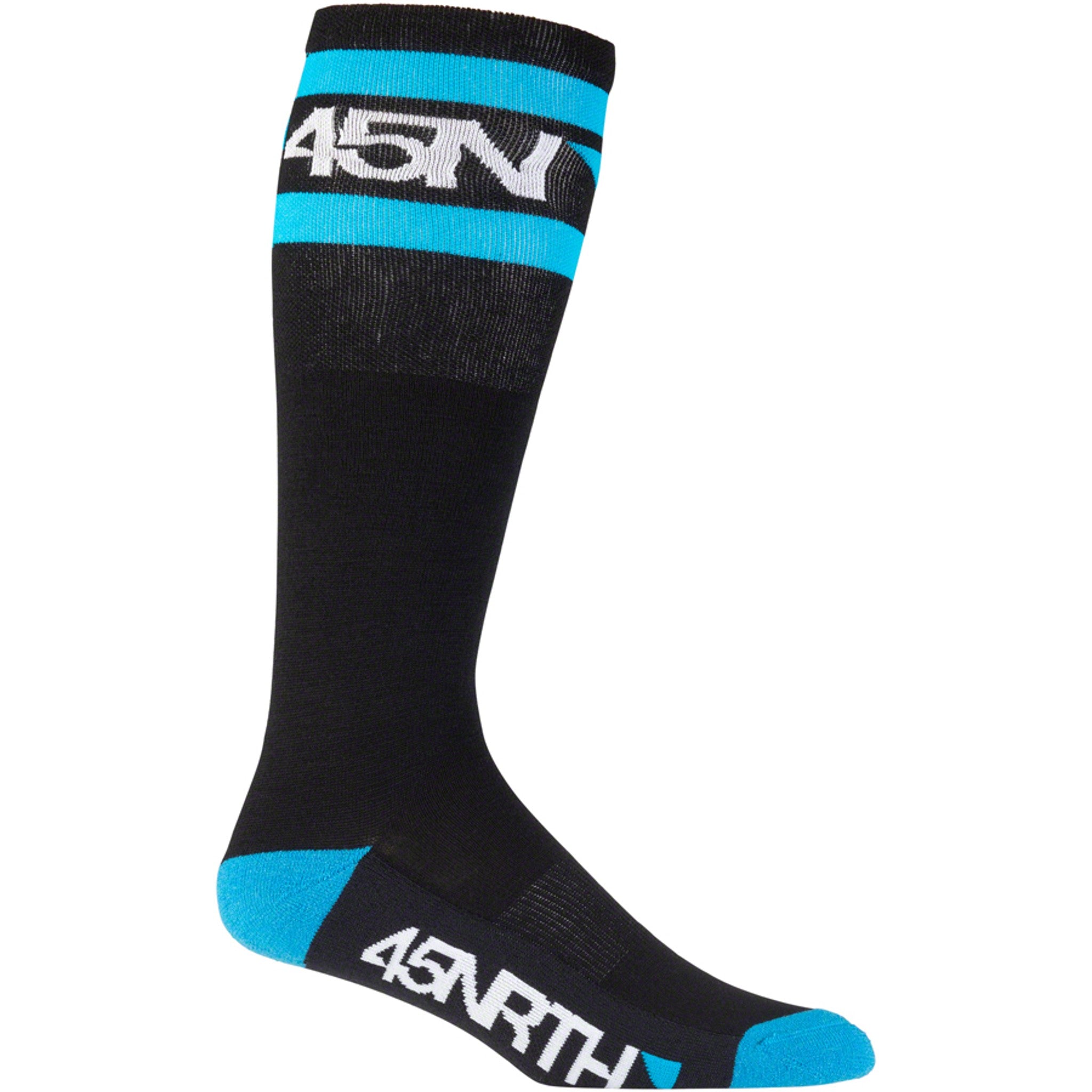 45N Midweight SuperSport Knee Sock - 11", Black/Blue, Large