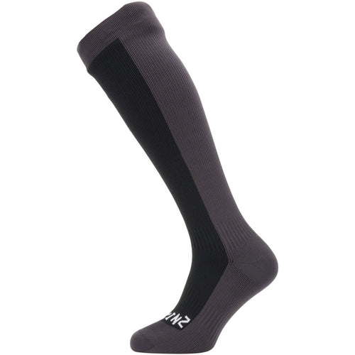 Waterproof Cold Weather Knee Length Socks - 10", Black/Gray, Small