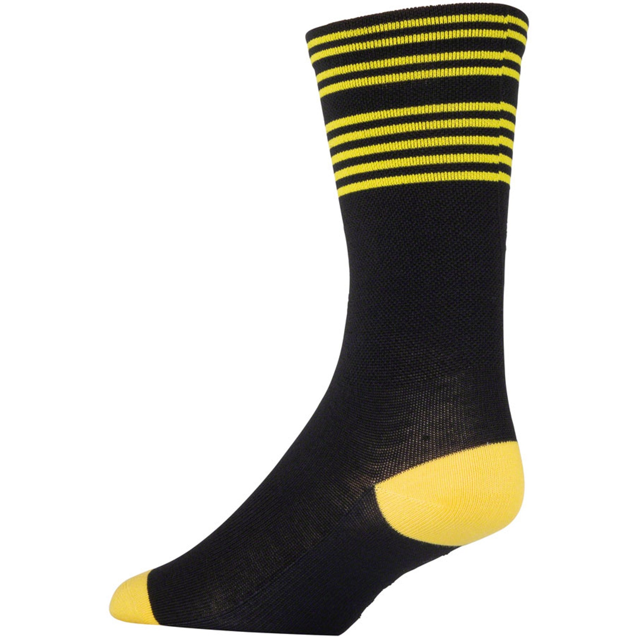 45NRTH Lightweight Sock - Black/Citron Stripe, Small