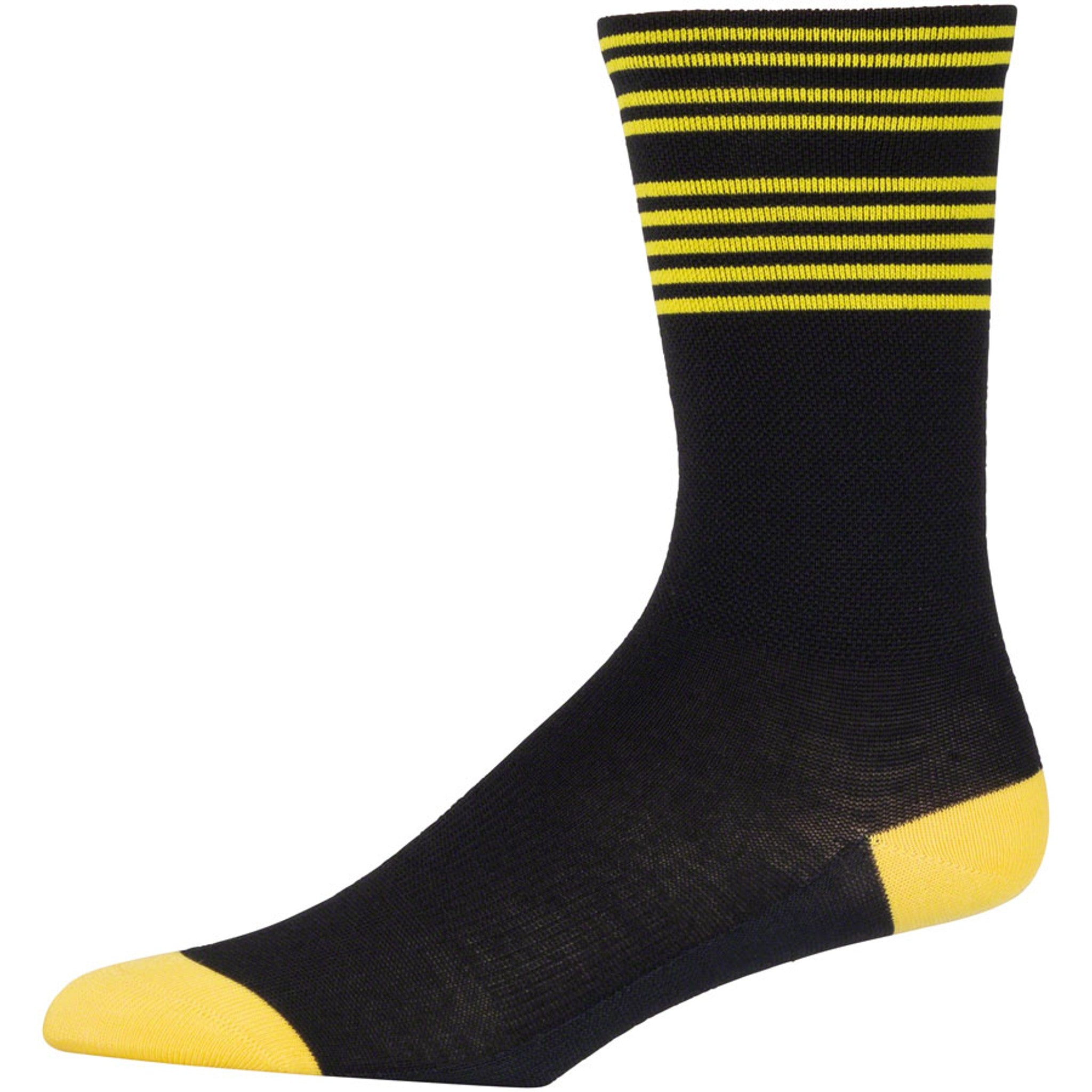 45NRTH Lightweight Sock - Black/Citron Stripe, Small
