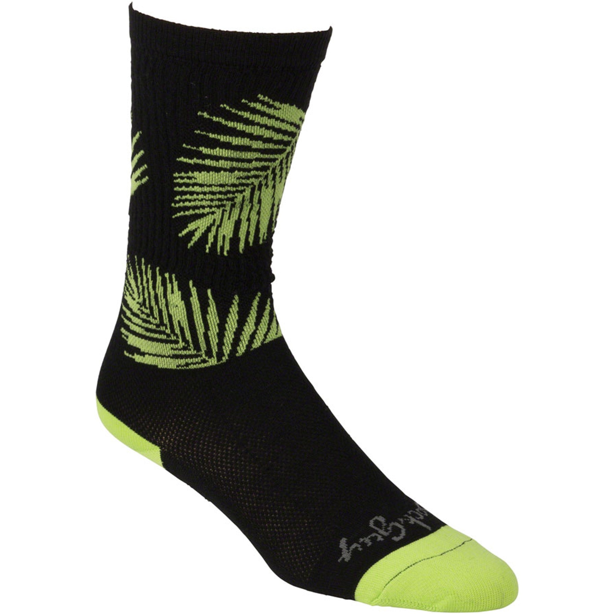 All-City Key West Carl Socks - 8 inch, Black/Green, Large/X-Large