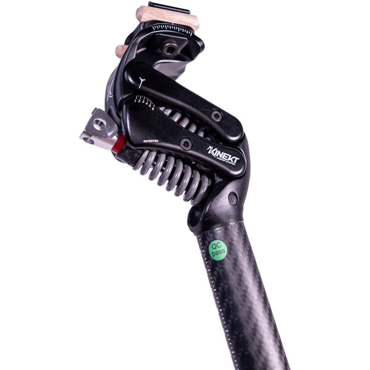 Cirrus Kinekt CR Suspension Seatpost - Carbon, 27.2, 380mm, LR- 80-180lb Rider, Black