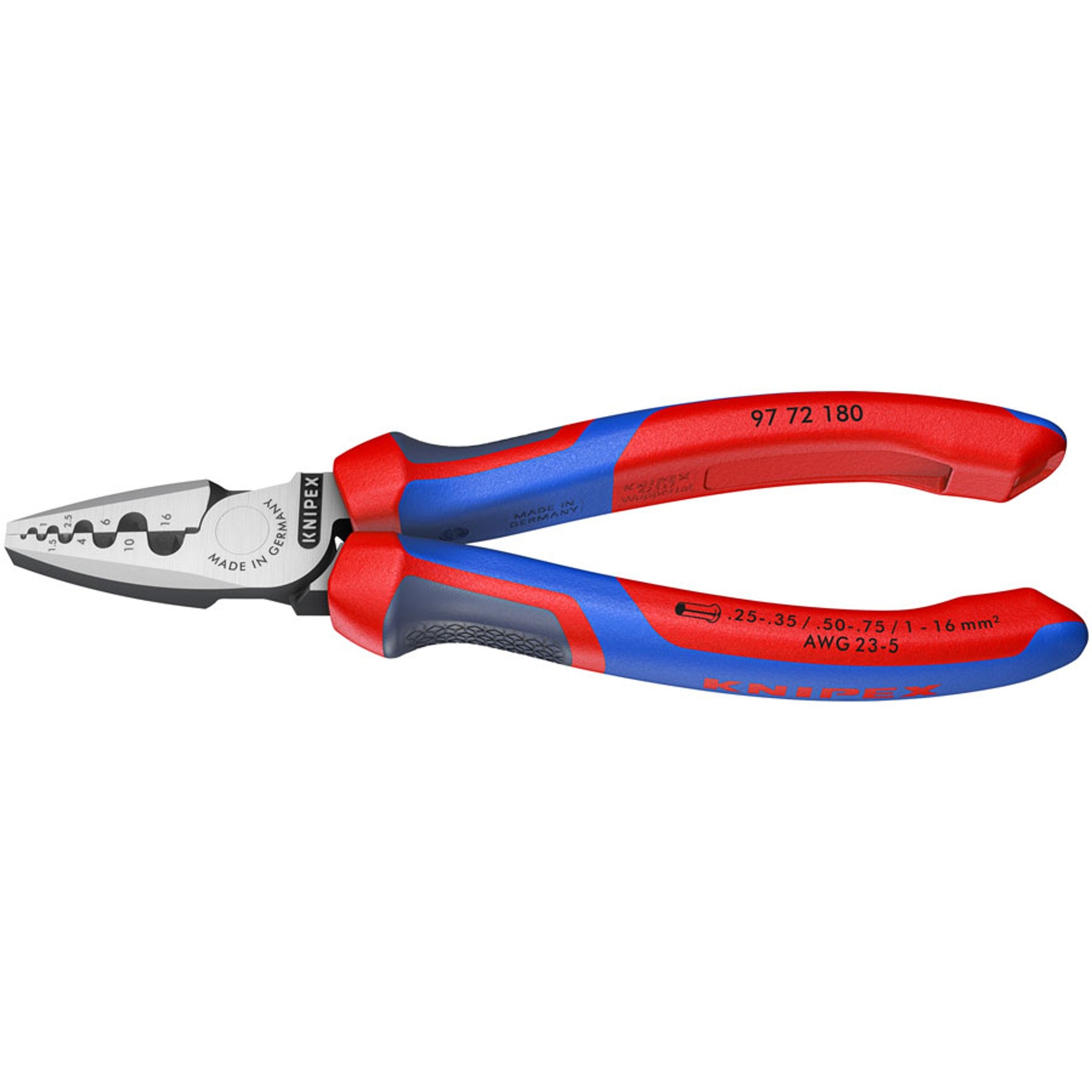 Knipex 7 1/4" Crimping Pliers for Wire Ferrules