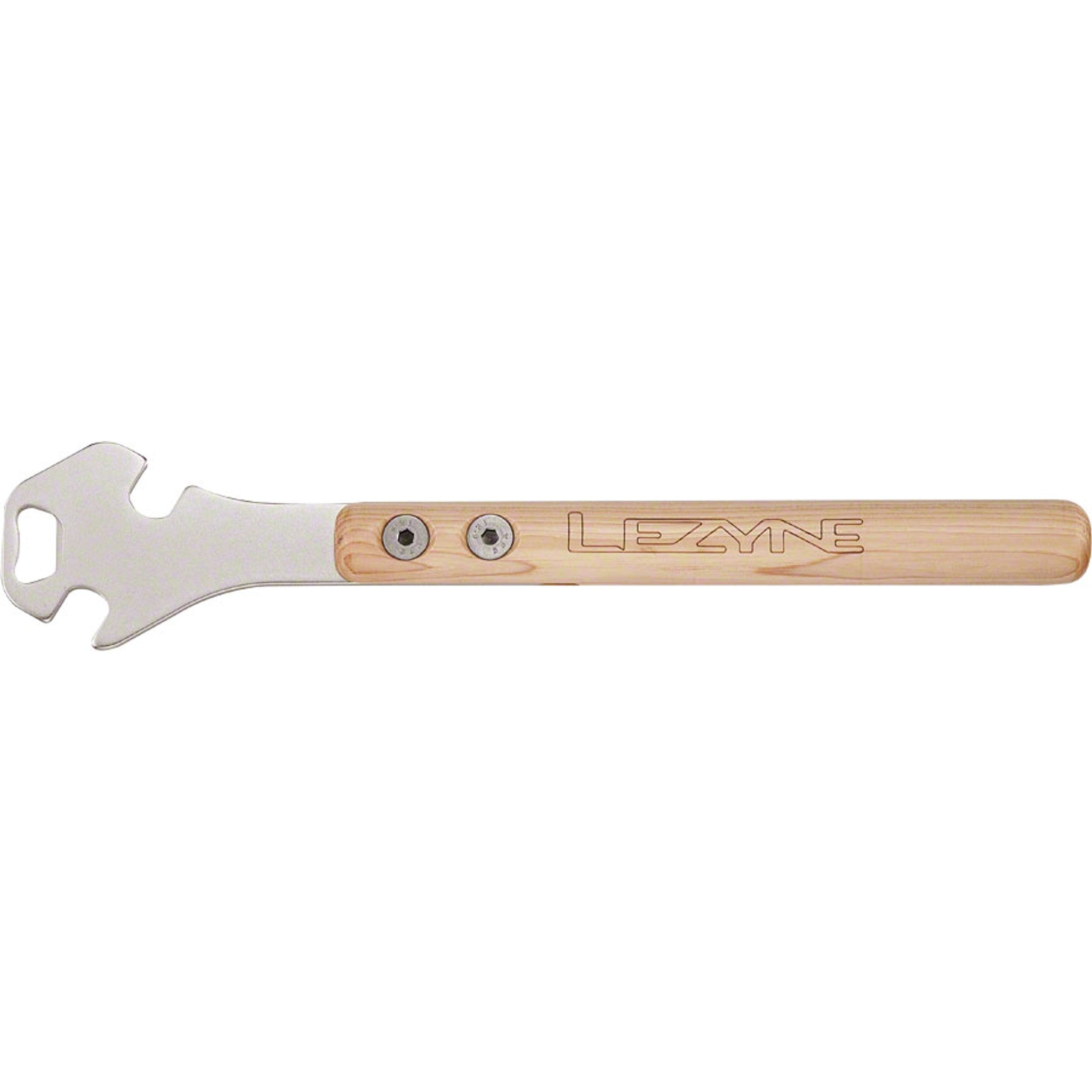 Lezyne Classic Pedal Rod Pedal Wrench and Bottle Opener: 14.2inches, varnished wWood handle