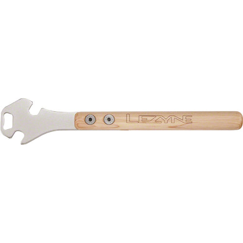 Lezyne Classic Pedal Rod Pedal Wrench and Bottle Opener: 14.2inches, varnished wWood handle