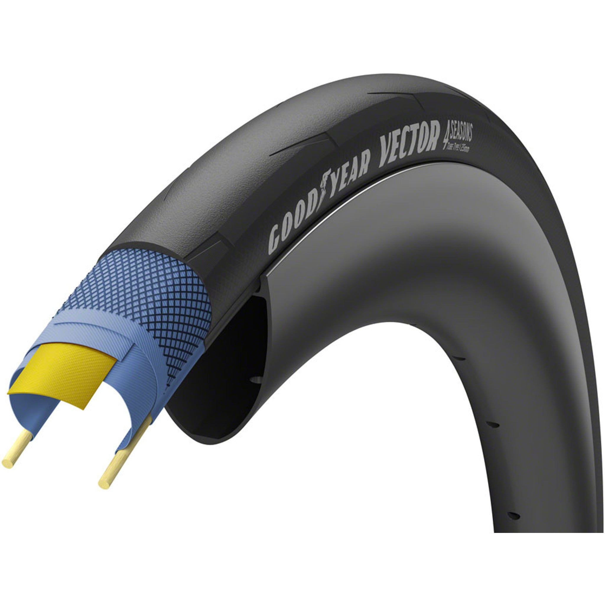 Vector 4Seasons Tire - 700 x 25 , Clincher, Folding, Black