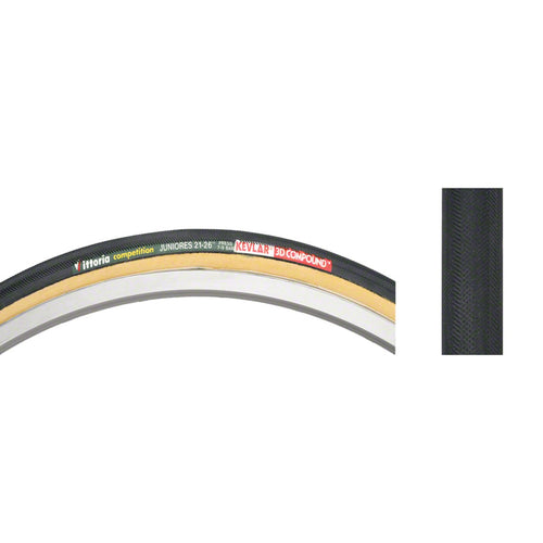 Vittoria Juniores Tire - 650c x 21, Tubular, Folding, Black/Tan