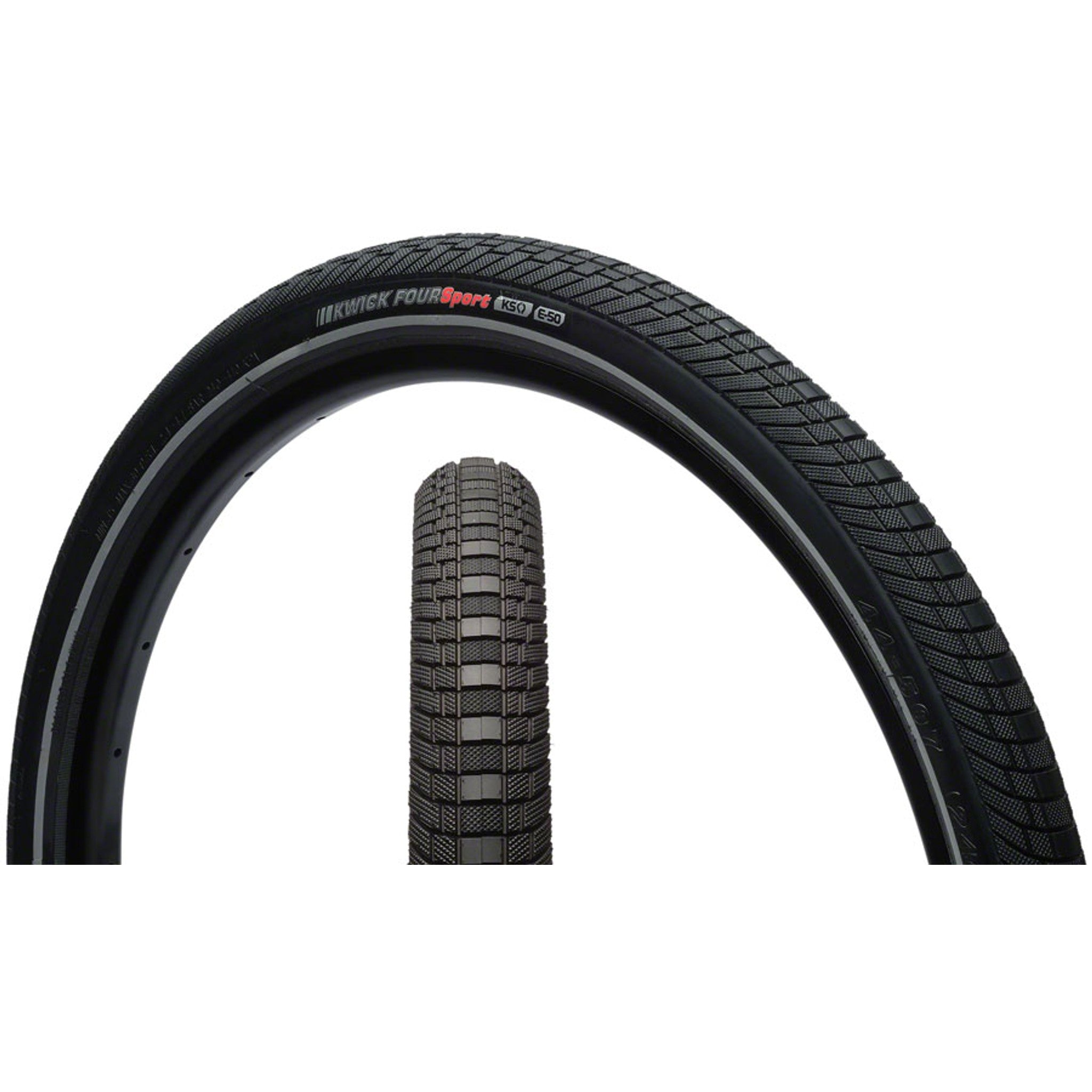 Kwick Four Tire - 24 x 1.75, Clincher, Wire, Black/Reflective, 60tpi, KS