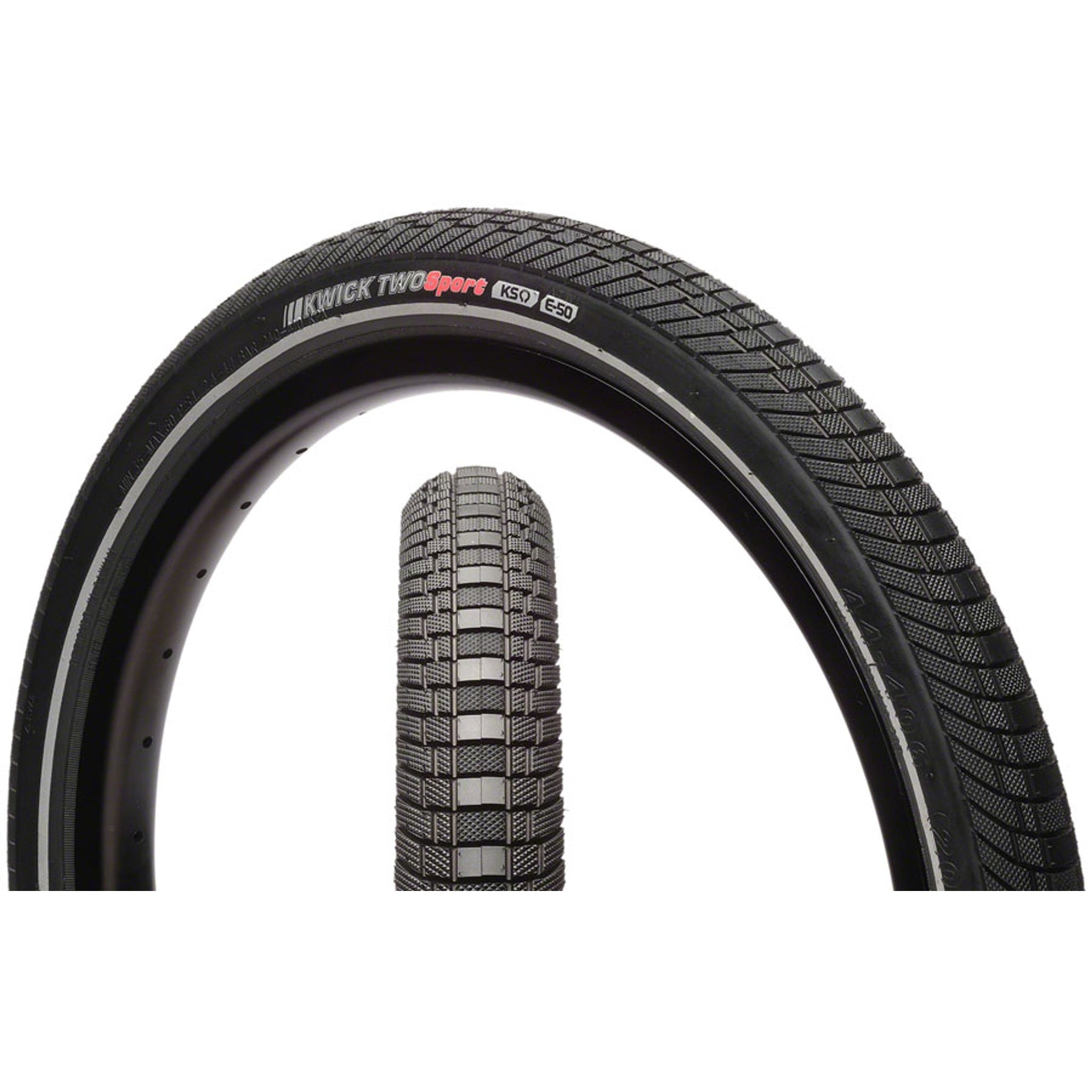 Kwick Two Tire - 20 x 1.75, Clincher, Wire, Black/Reflective, 60tpi, KS