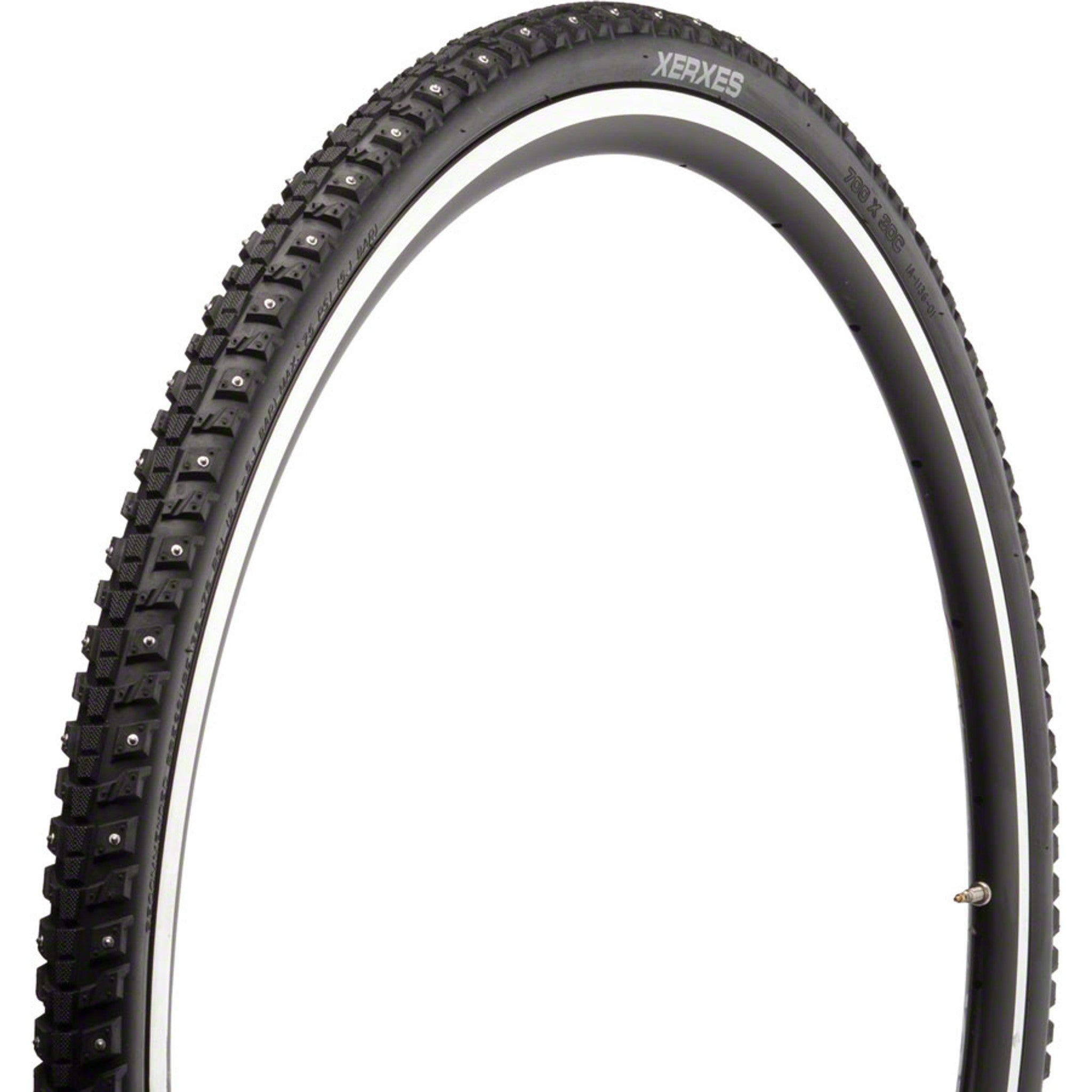 45NRTH Xerxes Tire - 700 x 30, Clincher, Wire, Black, 33 TPI, 140 Carbide Steel Studs