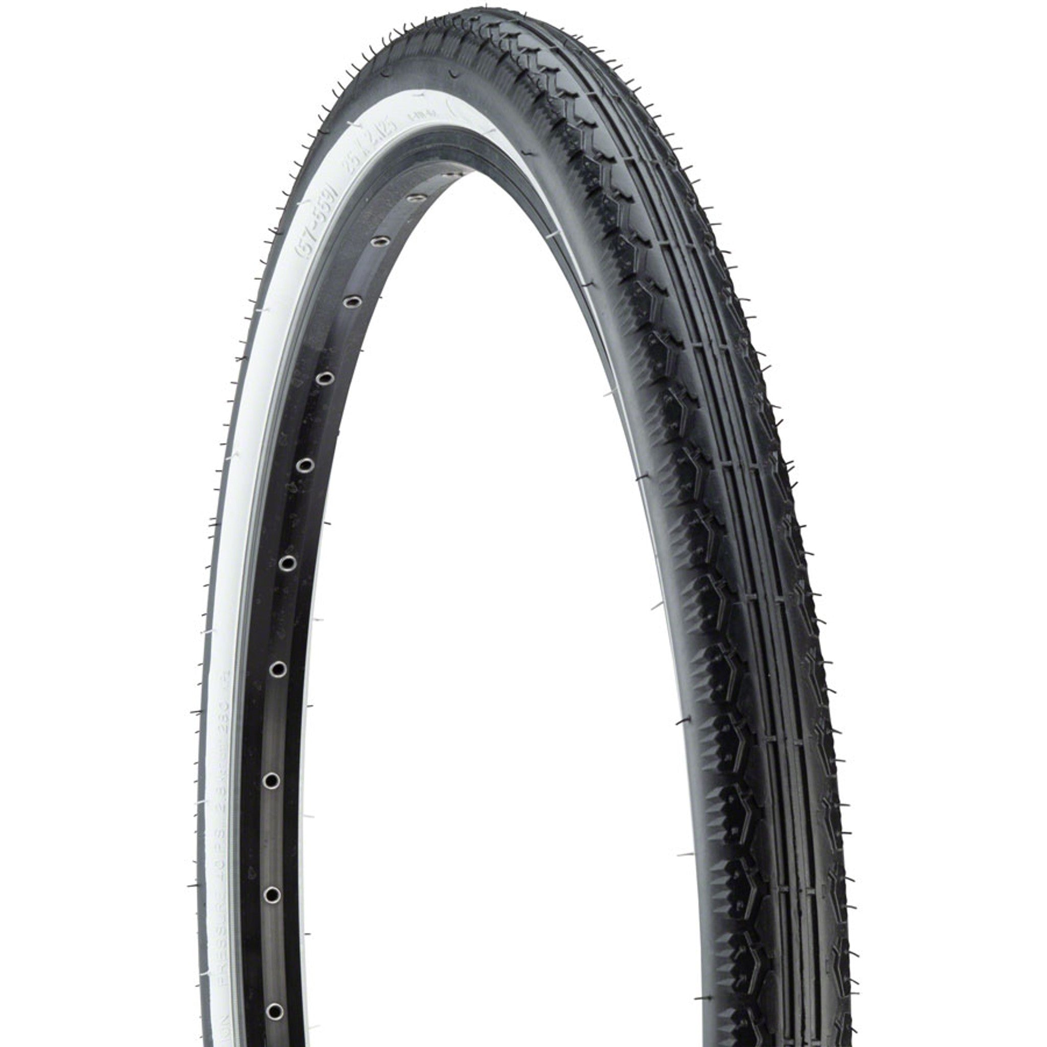 Cruiser K130 Tire - 26 x 2.125, Clincher, Wire, Black/White, 22tpi