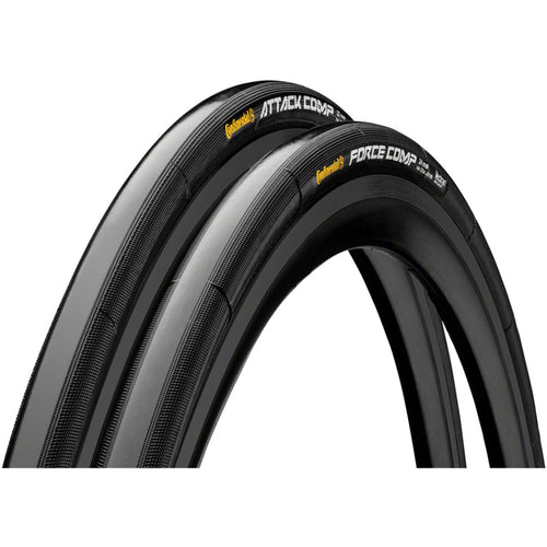 Attack/Force Comp Tire Combo - 700 x 24/22, Tubular, Folding, Black, BlackChili, Vectran Breaker, Pair