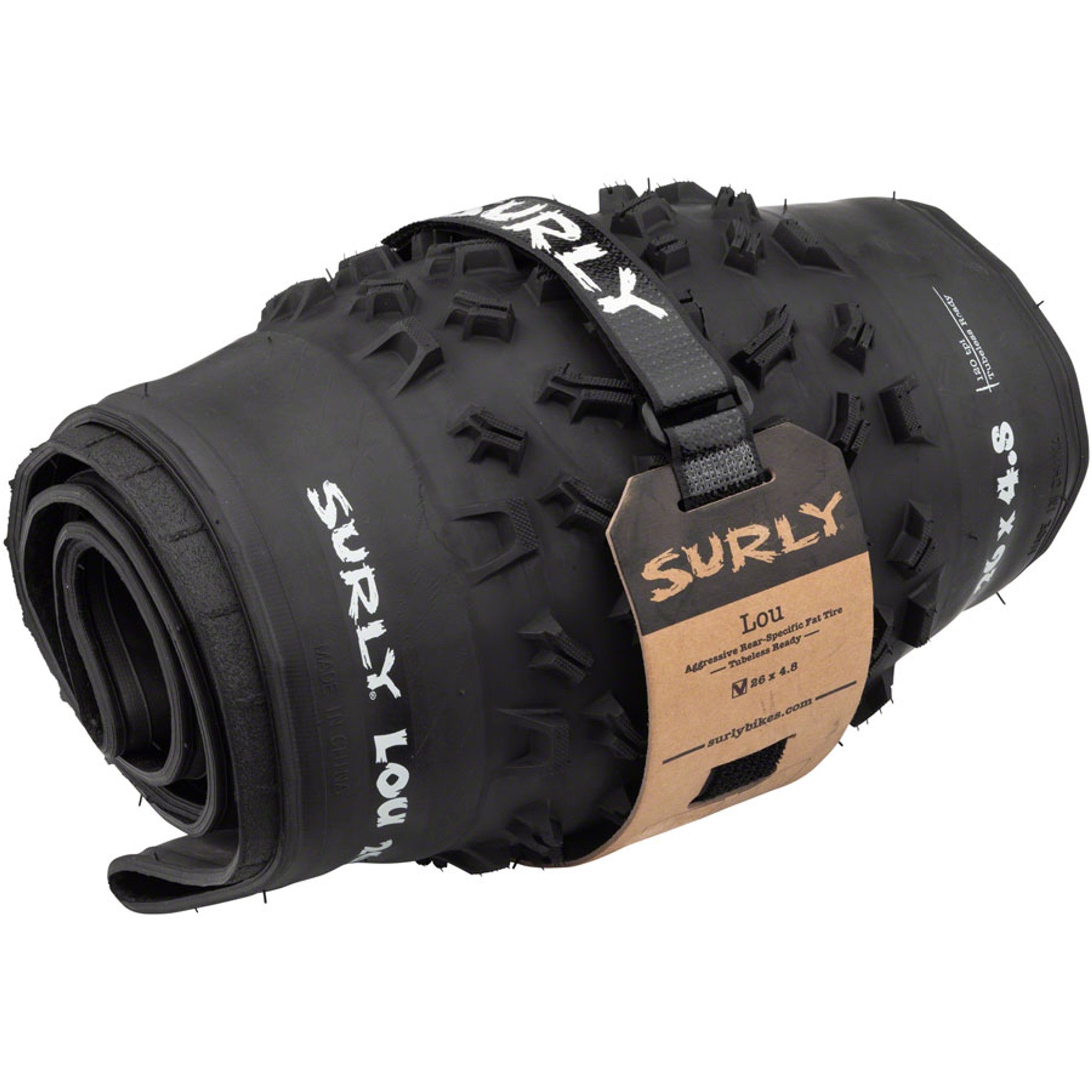 Surly Lou Tire - 26 x 4.8, Tubeless, Folding, Black, 120tpi