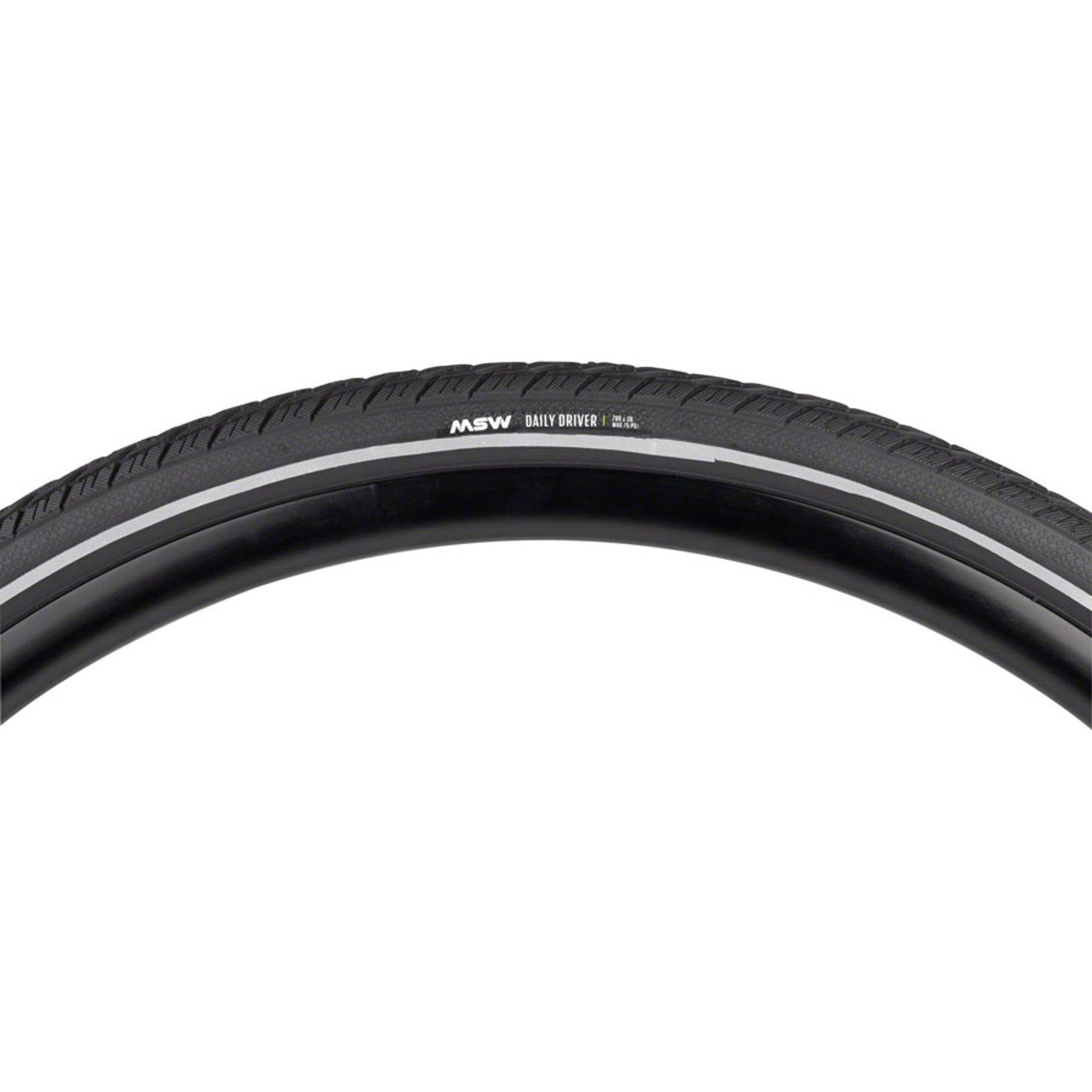 Daily Driver Tire - 700 x 38, Black, Rigid Wire Bead, Reflective Sidewall, 33tpi