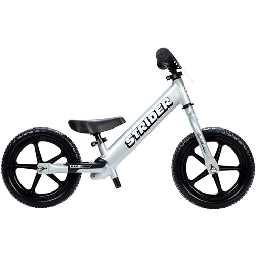 Strider 12 Pro Kids Balance Bike: Silver