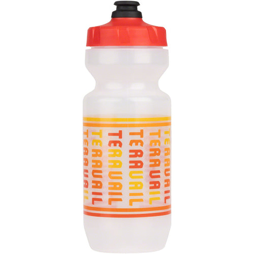 Teravail Scroll Water Bottle - Clear/Red, 22oz