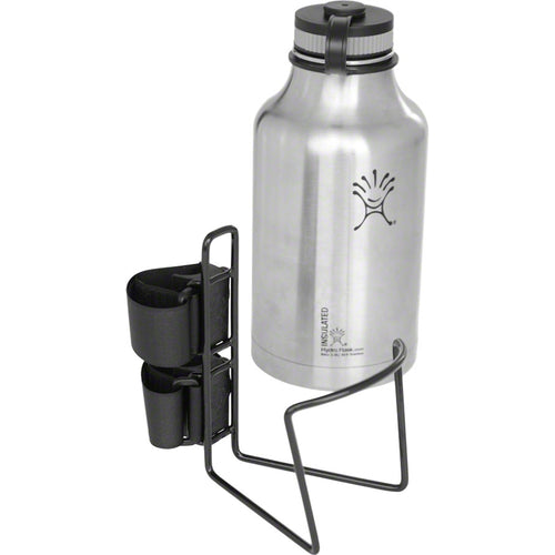 TwoFish Growler QuickCage 64oz Water Bottle Cage: 5.0" outer diameter Bottles (No Bottle included) Vinyl Coated Black