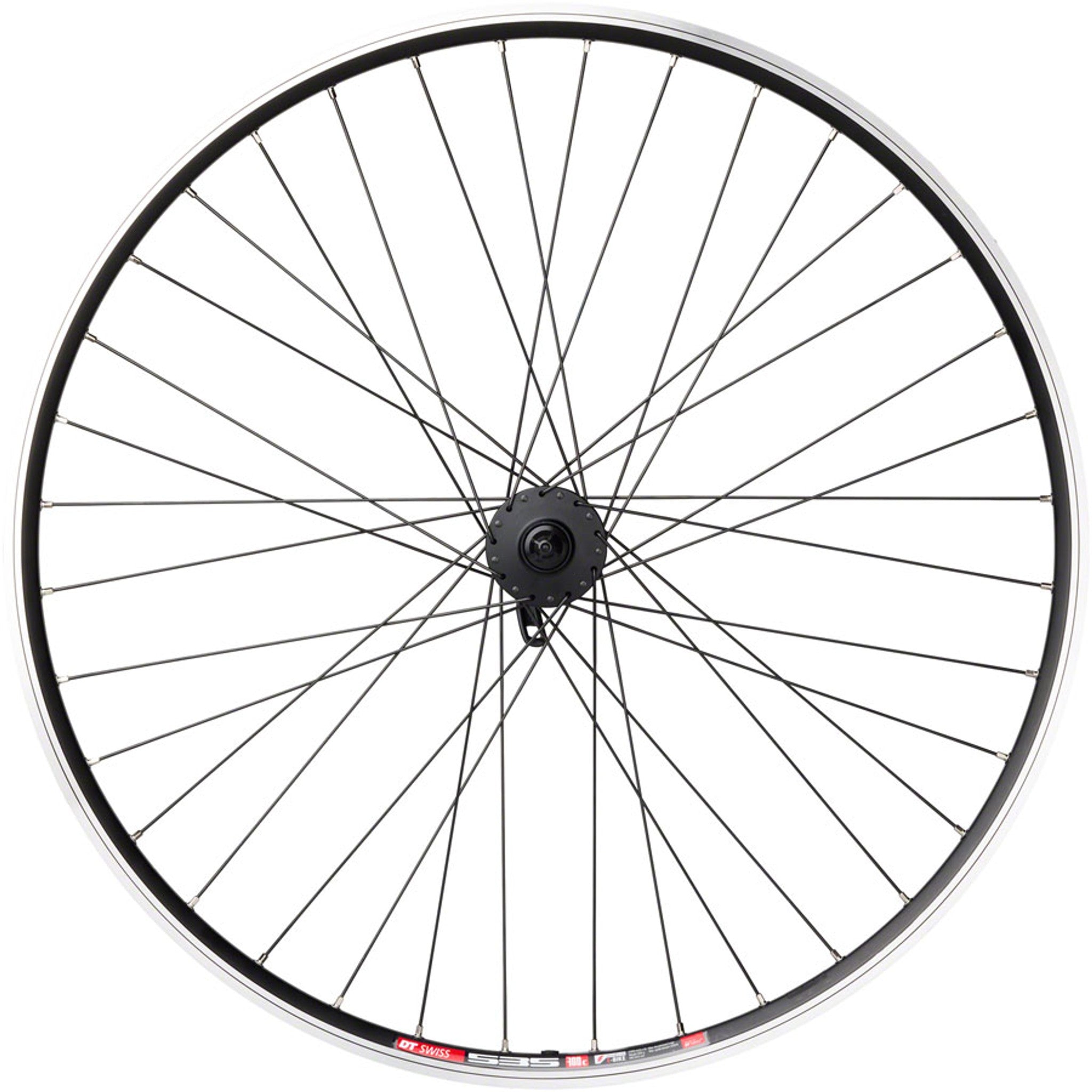 TK535/Deore Front Wheel - 700, QR x 100mm, 6-Bolt, Rim Brake, Black, Clincher, 36H