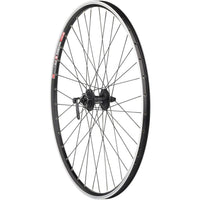TK535/Deore Front Wheel - 700, QR x 100mm, 6-Bolt, Rim Brake, Black, Clincher, 36H