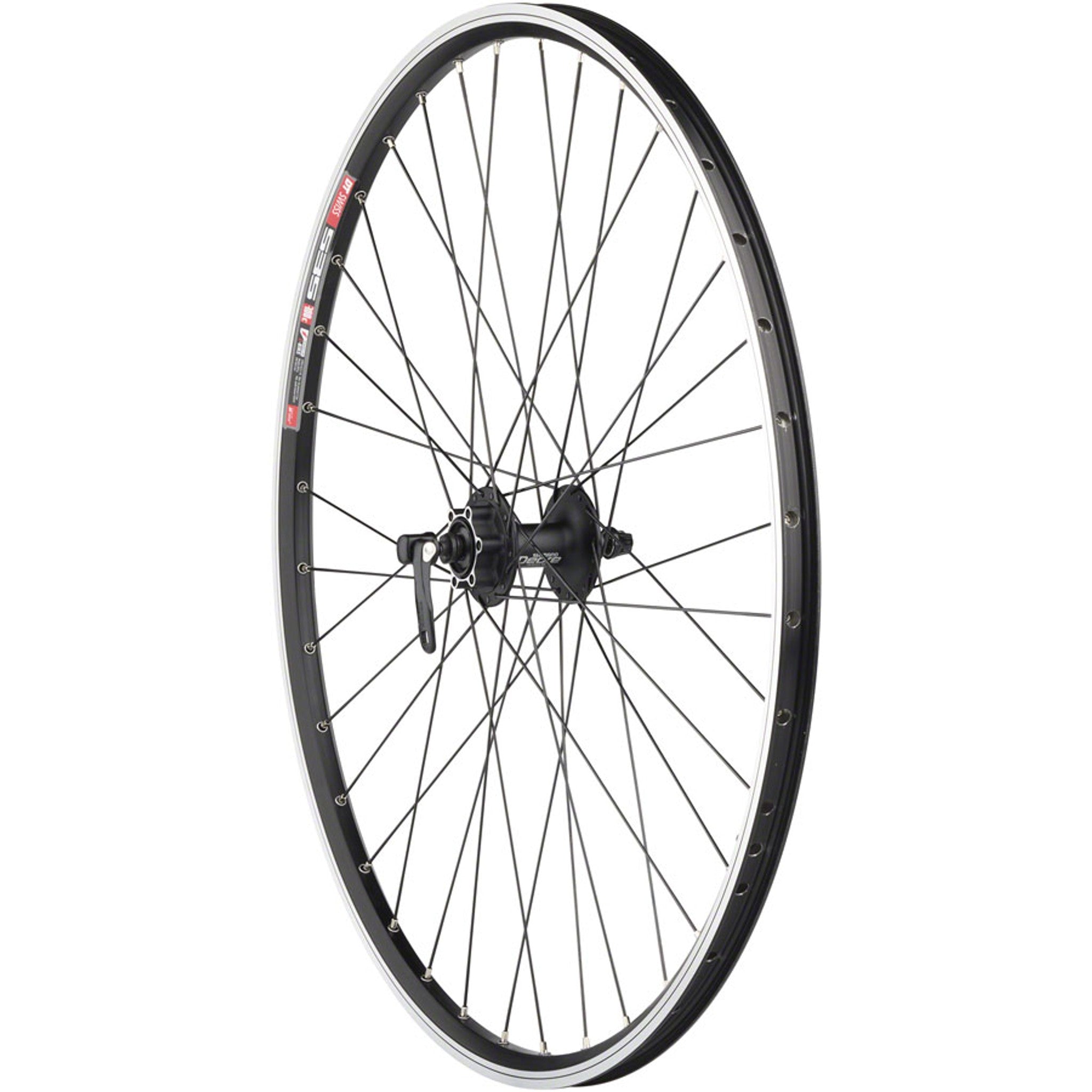 TK535/Deore Front Wheel - 700, QR x 100mm, 6-Bolt, Rim Brake, Black, Clincher, 36H