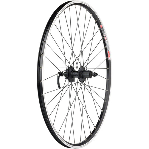 TK535/Deore Rear Wheel - 700, QR x 135mm, 6-Bolt Disc, Rim Brake, HG 10, Black, Clincher, 36H