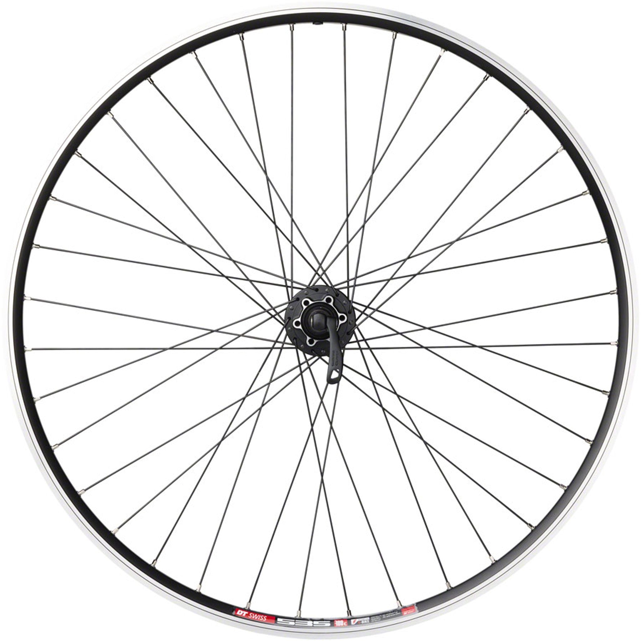 TK535/Deore Rear Wheel - 700, QR x 135mm, 6-Bolt Disc, Rim Brake, HG 10, Black, Clincher, 36H