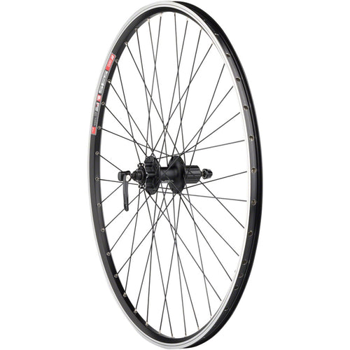 TK535/Deore Rear Wheel - 700, QR x 135mm, 6-Bolt Disc, Rim Brake, HG 10, Black, Clincher, 36H