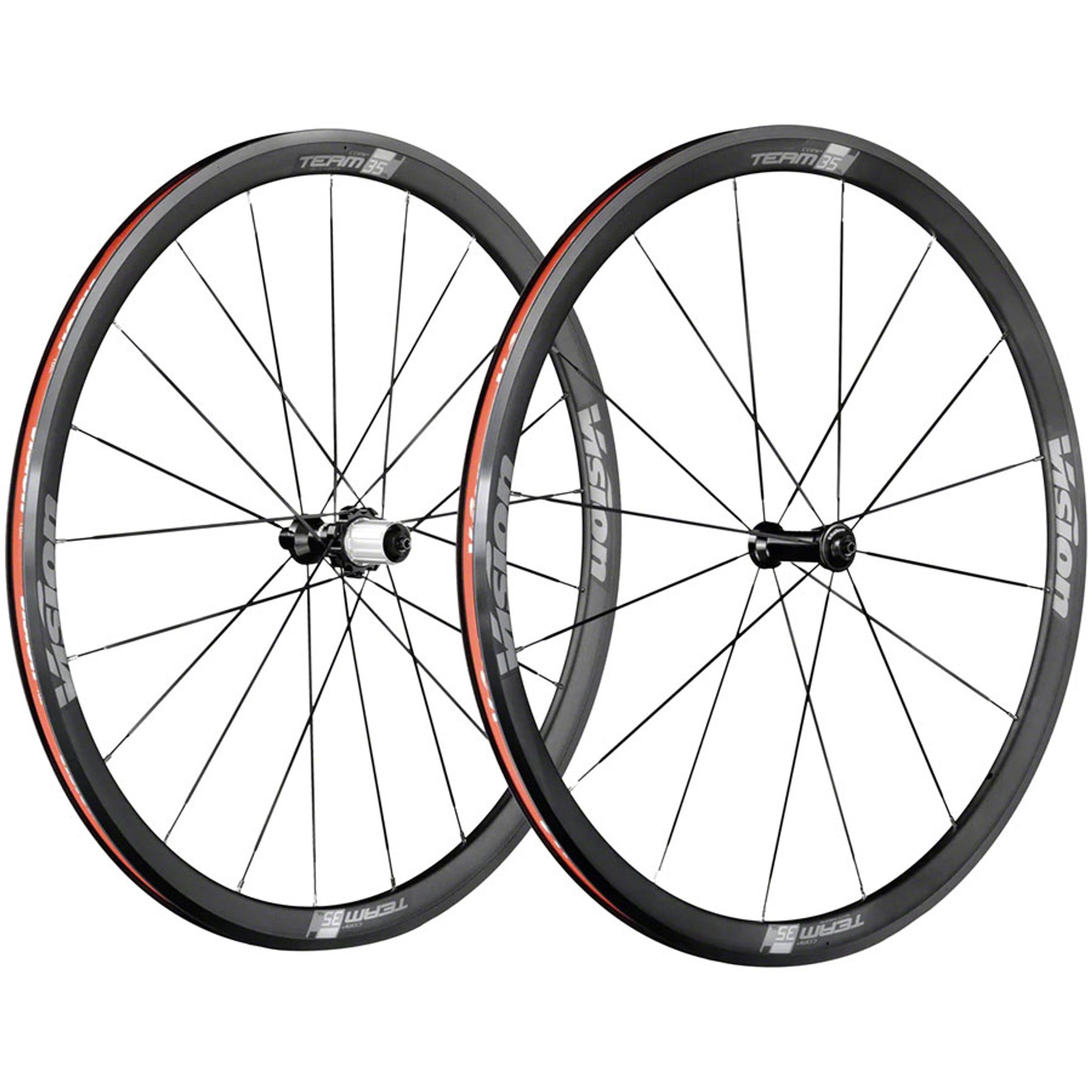 Vision Team 35 Comp SL Wheelset - 700, QR x 100/130mm, Rim Brake, HG 11, Black, Clincher