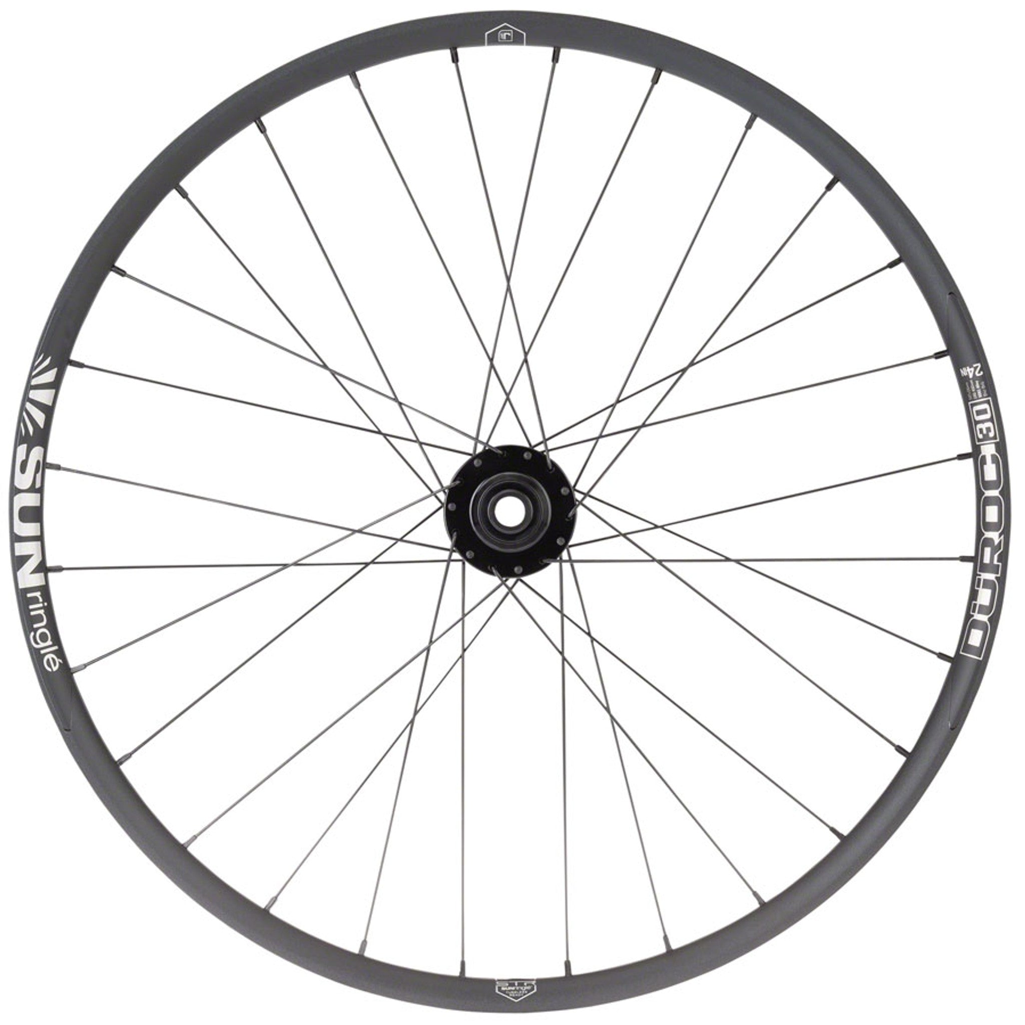 Duroc 30 JUNIT Front Wheel - 24", 15/QR x 100mm, 6-Bolt, Black