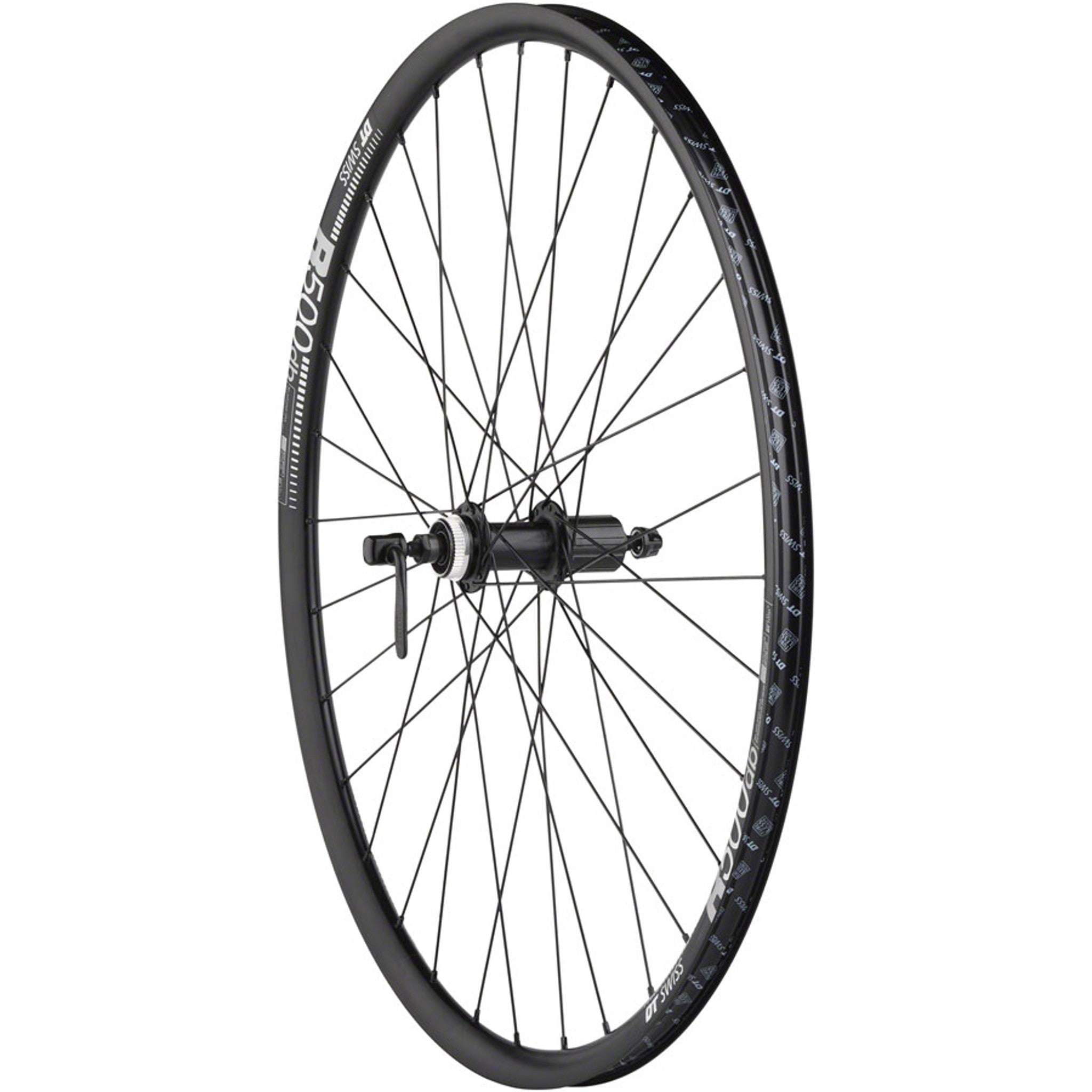 Shimano / DT R500 Disc Wheelset - 700, QR x 100/135mm, Center-Lock, HG 11 MTN, Black, 32H