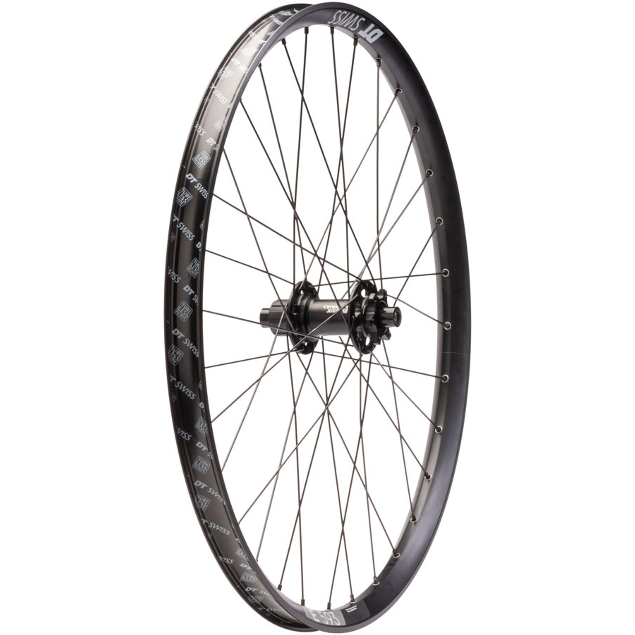 Quality Wheels Bear Pawls / DT Swiss E593 Rear Wheel - 26", 10 x 135mm Bolt-On, 6-Bolt, 13T Single-Speed, Black, 32H