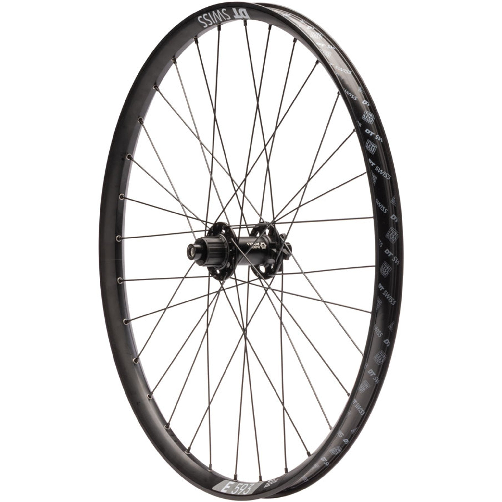 Quality Wheels Bear Pawls / DT Swiss E593 Rear Wheel - 26", 10 x 135mm Bolt-On, 6-Bolt, 13T Single-Speed, Black, 32H