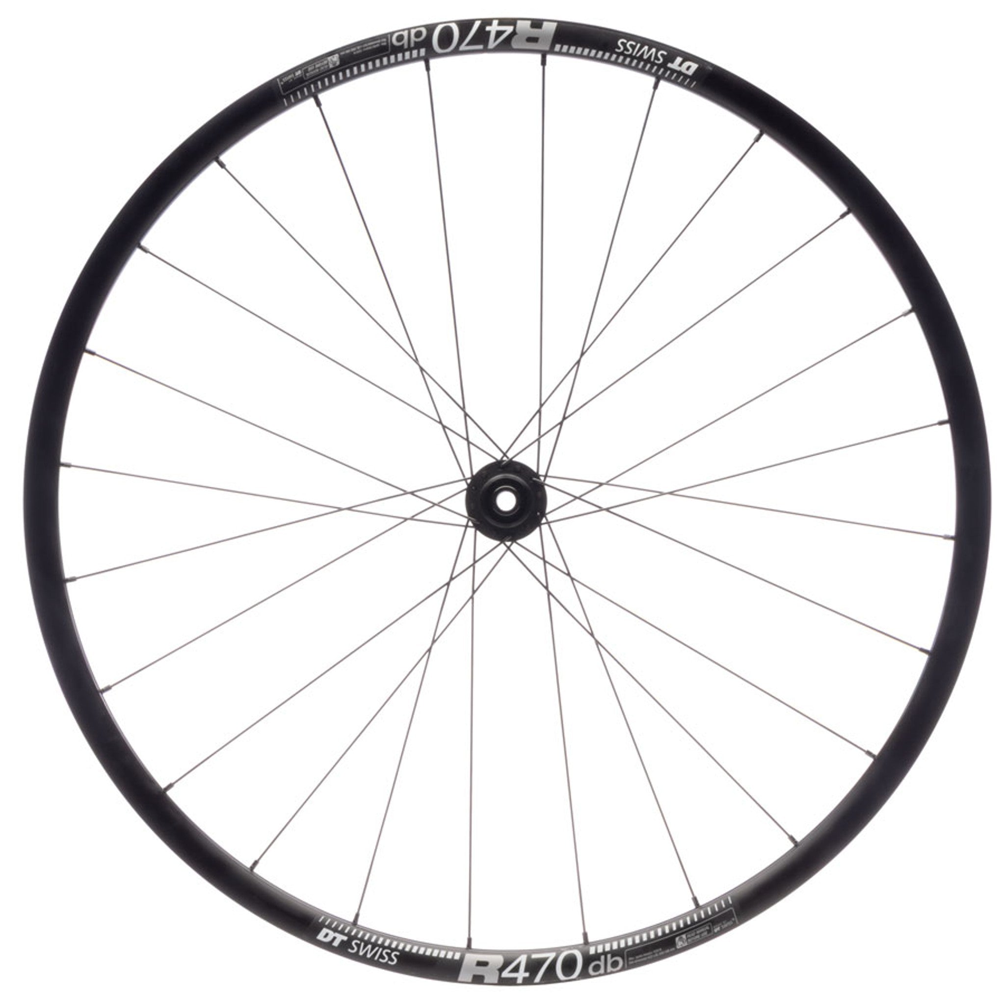 DT 350/DT R470db Front Wheel - 700, 12 x 100mm, Center-Lock, Black, 24H