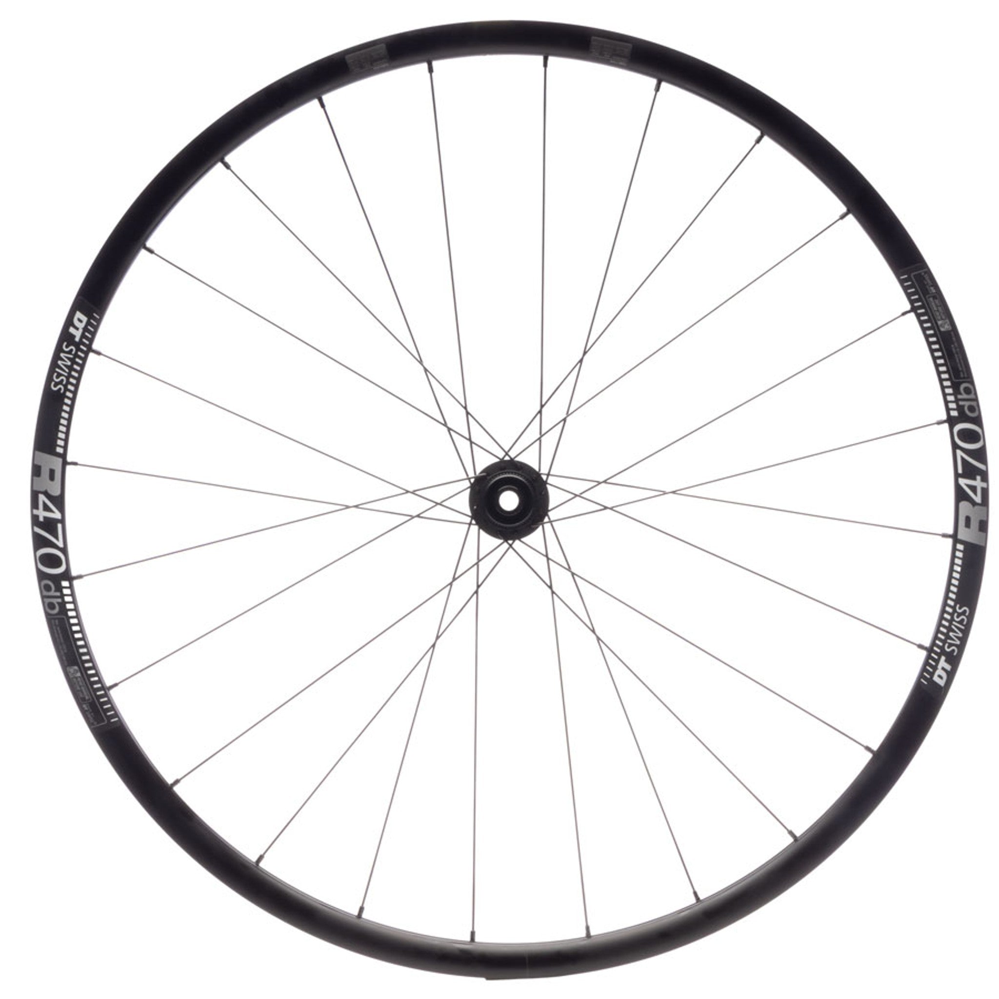 DT 350/DT R470db Front Wheel - 700, 12 x 100mm, Center-Lock, Black, 24H