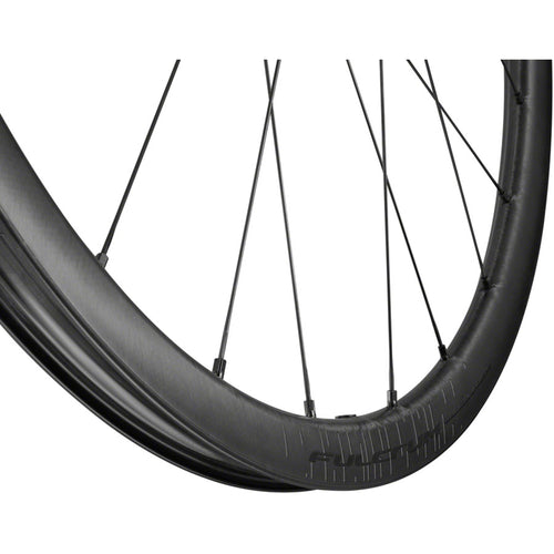 Rapid Red Carbon Front Wheel - 700c, 12 x 100mm, Center-Lock Disc, Black