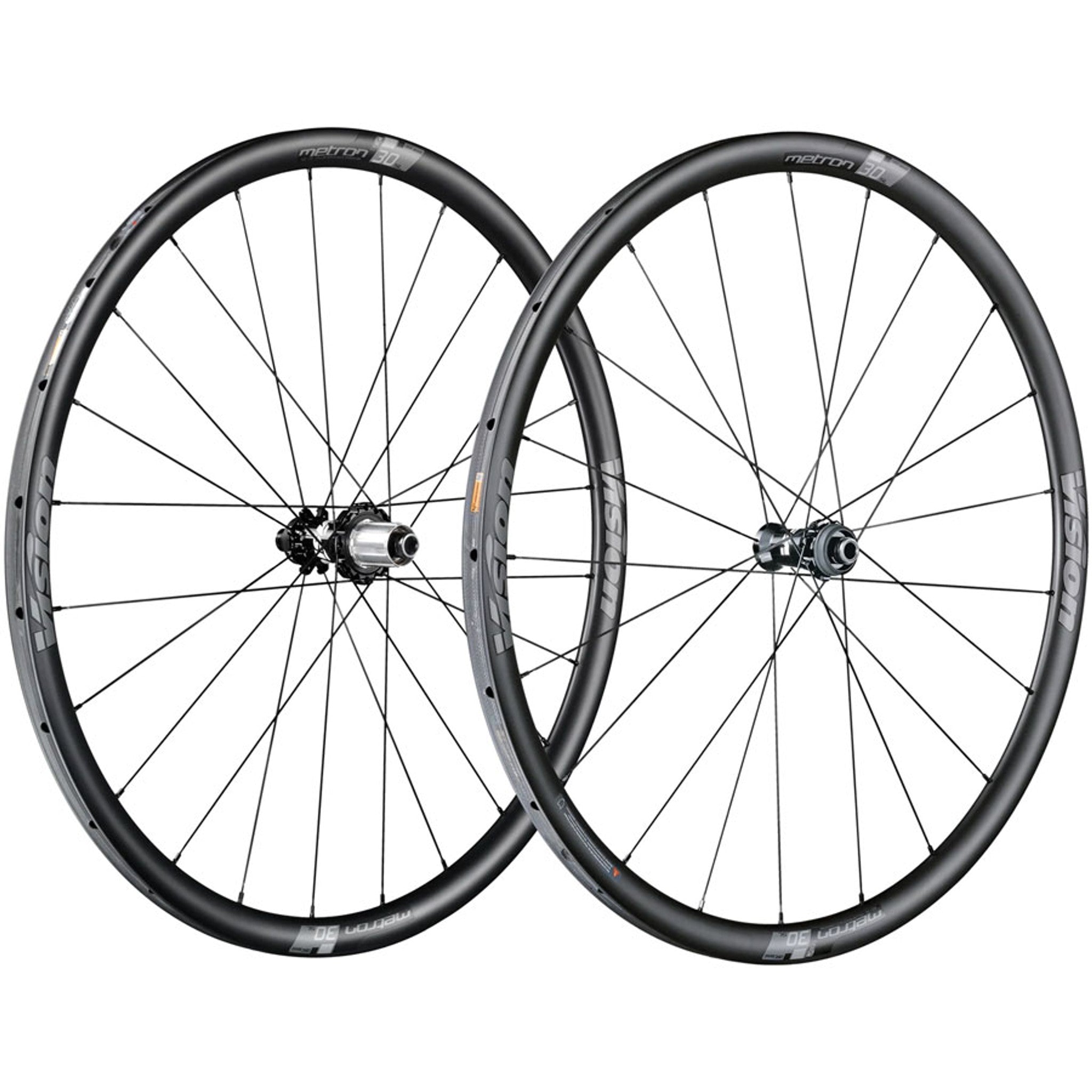 Vision Metron 30 Wheelset, Tubular 700c, 21/24H Spoke Count, Disc Brake, Center Lock Rotor Mount – Black