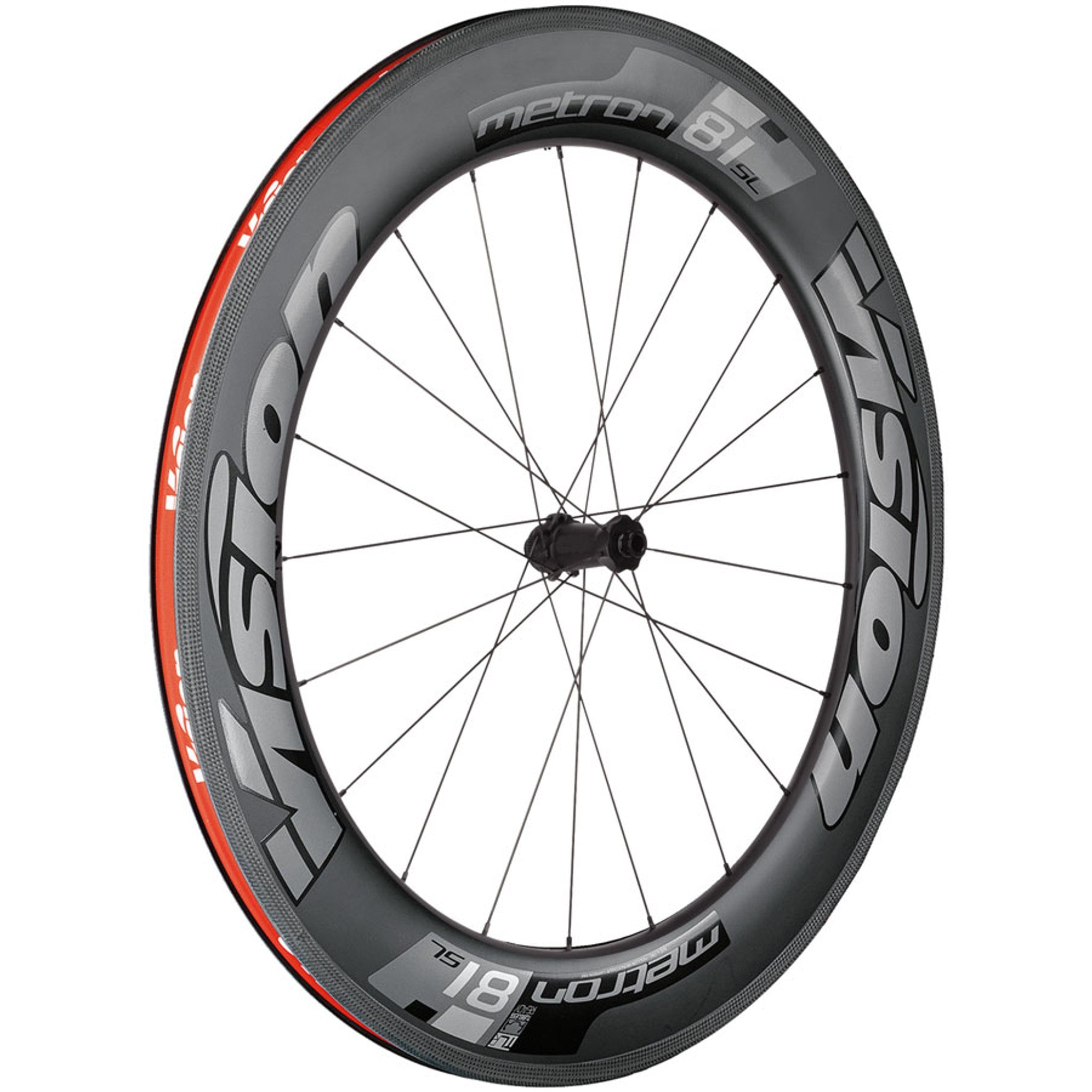 Vision Metron 81 TL Front Wheel, Tubeless 700c, 21H Spoke Count, Disc Brake, Center Lock Rotor Mount – Black